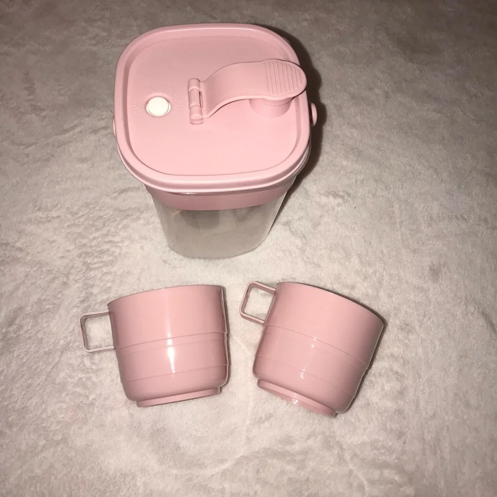 Portable Water Juice Container With Cups for Dining Cafe Picnic New - Picture 2 of 14